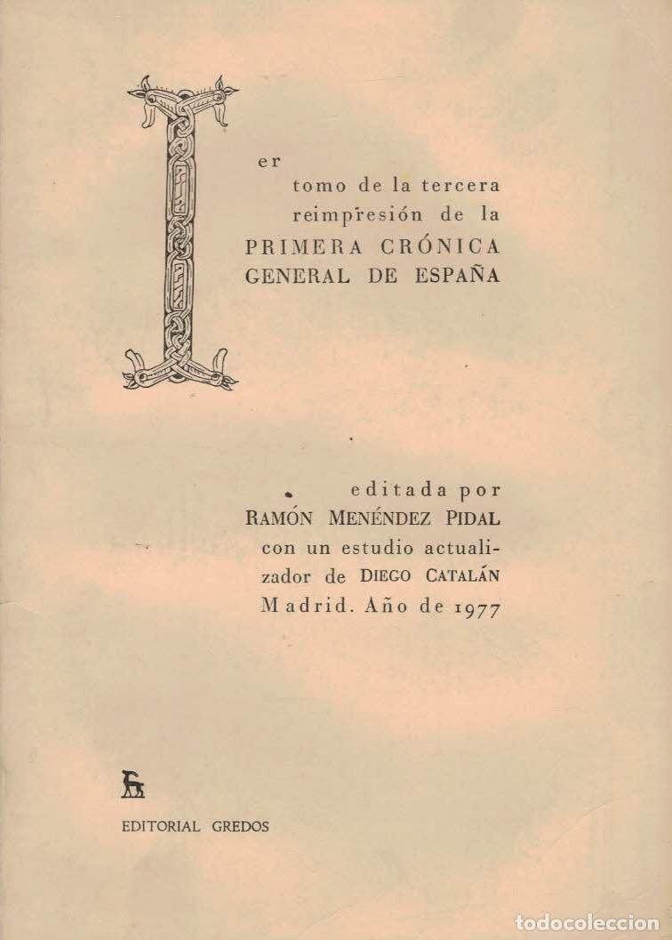 Libros de segunda mano: Fuentes Cron&iacute;sticas de la Historia de Espa&ntilde;a, Solo Vol. I (de 2) PRIMERA CR&Oacute;NICA GENERAL DE ESPA&Ntilde;A