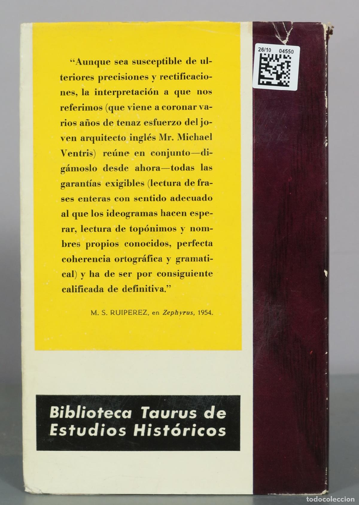 Libros de segunda mano: El enigma micenico - John Chadwick - Taurus Ediciones - Foto 2