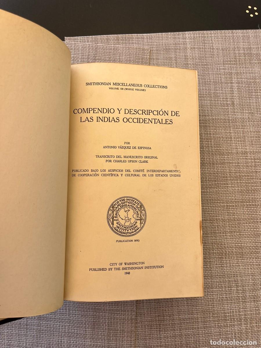 Libros de segunda mano: Compendio y descripci&oacute;n de las Indias Occidentales - Antonio V&aacute;zquez de Espinosa