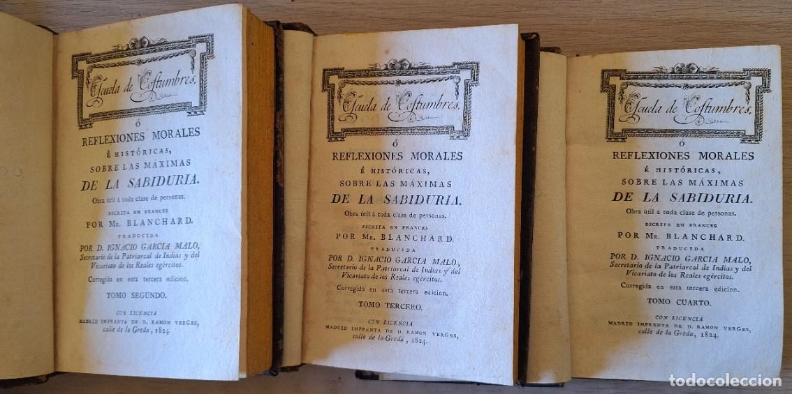 Libros de segunda mano: ESCUELA DE COSTUMBRES O REFLEXIONES MORALES E HISTORICAS, SOBRE LAS MAIXMAS DE LA SABIDURIA. TOMO SE
