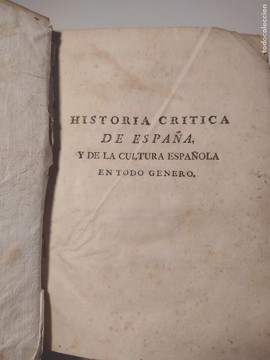 Second hand books: Historia cr&iacute;tica de Espa&ntilde;a y de la cultura espa&ntilde;ola en todo g&eacute;nero. Tomo VI. Espa&ntilde;a romana. Masdeu.