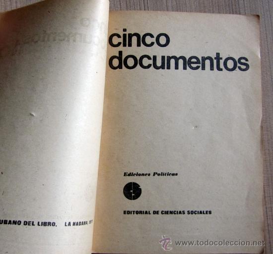 Libros de segunda mano: CINCO DOCUMENTOS - Foto 2