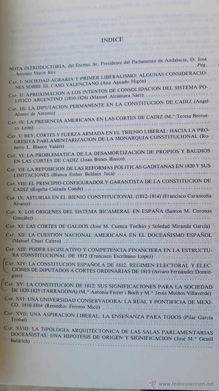 Libros de segunda mano: MATERIALES PARA EL ESTUDIO DE LA CONSTITUCION DE 1812. VV.AA - Foto 2