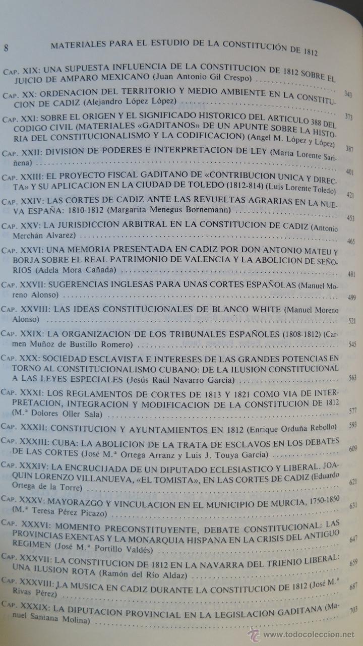 Libros de segunda mano: MATERIALES PARA EL ESTUDIO DE LA CONSTITUCION DE 1812. VV.AA - Foto 3