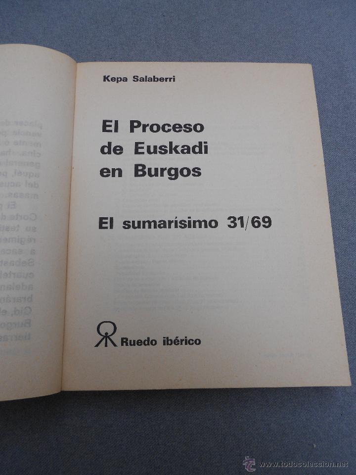 Libros de segunda mano: EL PROCESO DE EUSKADI EN BURGOS - Foto 2