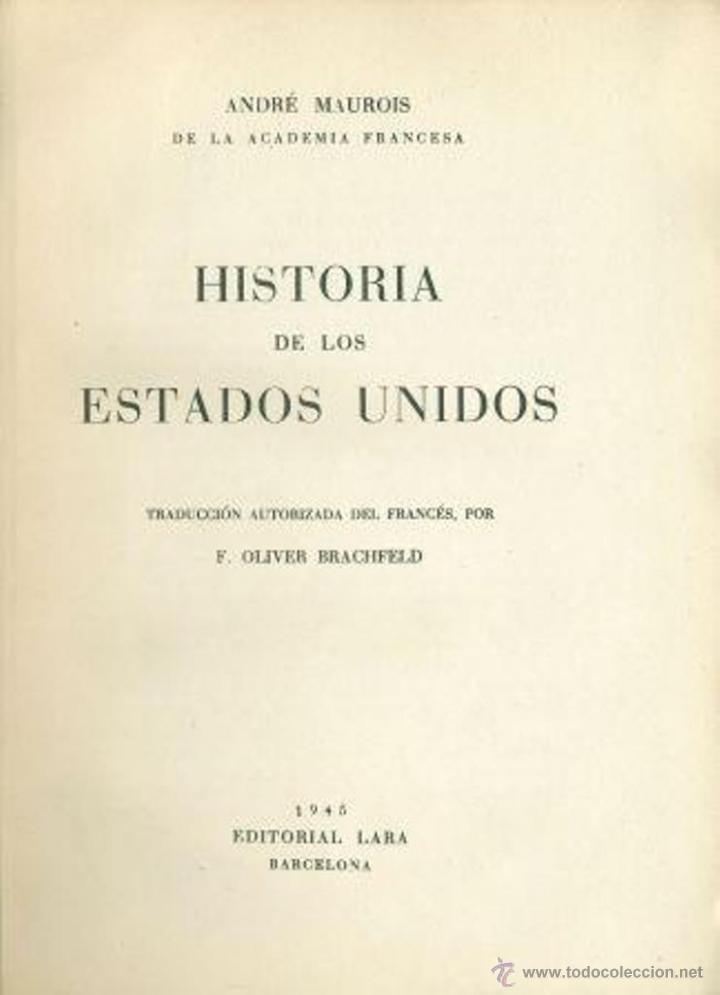 Second hand books: HISTORIA DE ESTADOS UNIDOS (2 VOL&Uacute;MENES) - Andr&eacute; Maurois