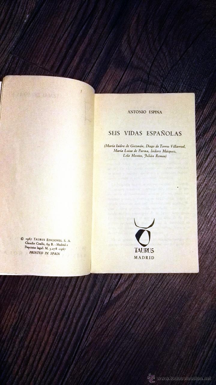 Libros de segunda mano: Seis vidas espa&ntilde;olas - Foto 2