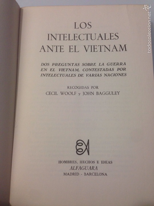 Libros de segunda mano: Libro Los intelectuales ante el Vietnam. - Foto 2