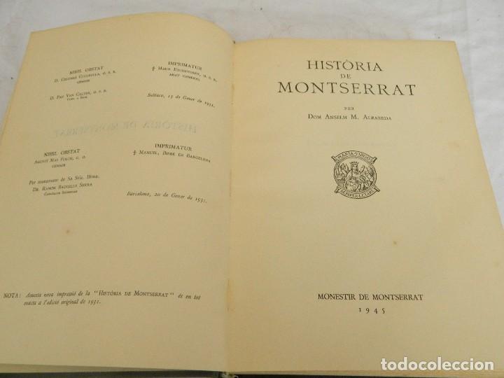 Libros de segunda mano: LIBRO HISTORIA DE MONTSERRAT 1945 - Foto 2
