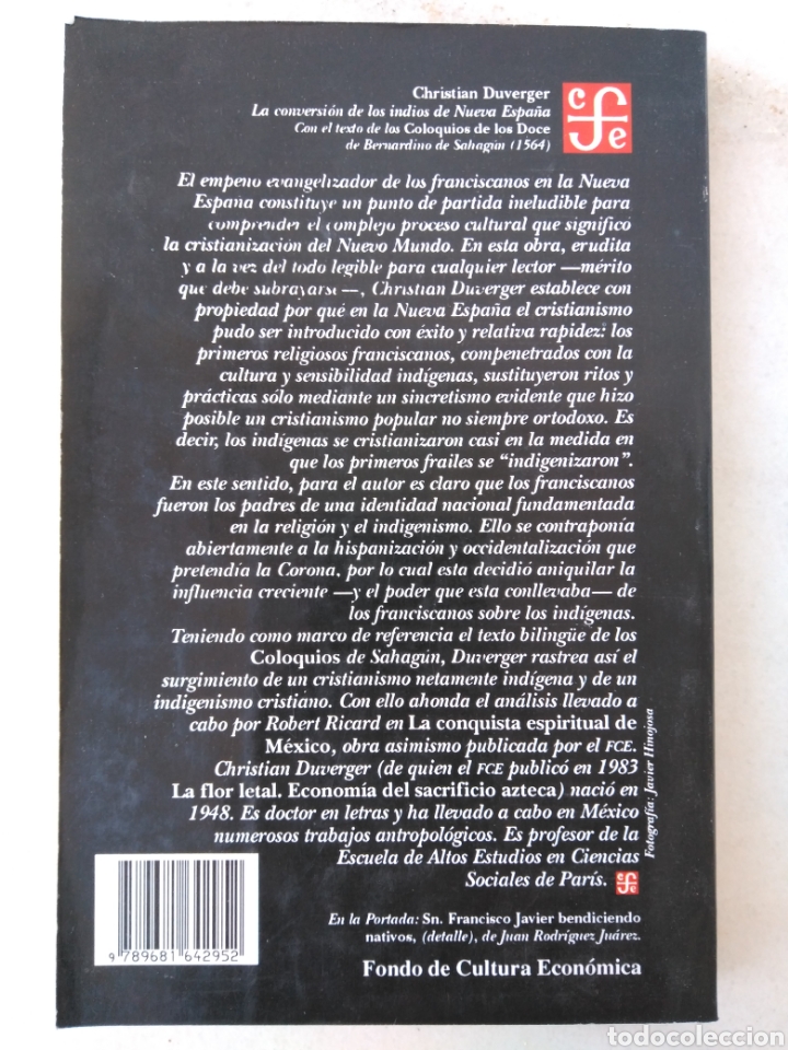 Libros de segunda mano: Christian Duverger - La conversi&oacute;n de los indios de Nueva Espa&ntilde;a. - Foto 2