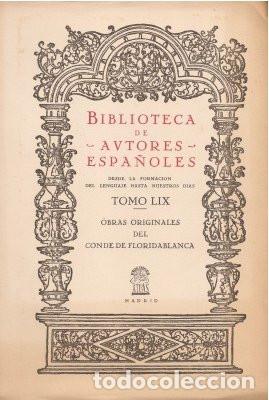 Libri di seconda mano: OBRAS ORIGINALES DEL CONDE DE FLORIDABLANCA - Mo&ntilde;ino y Redondo, Jos&eacute; (Conde de Floridablanca) 1952