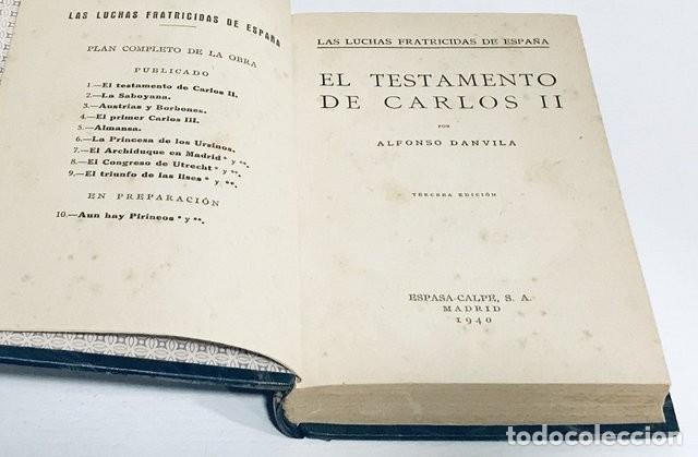 Libros de segunda mano: DANVILA, Alfonso. El testamento de Carlos II - Foto 2