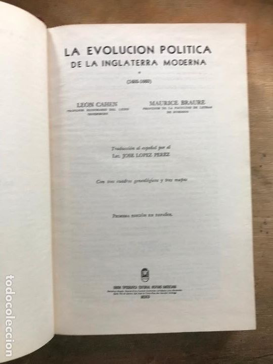 Livres d'occasion: LA EVOLUCI&Oacute;N POL&Iacute;TICA DE LA INGLATERRA MODERNA. (1485-1660). LEON CAHEN y MAURICE BRAURE.