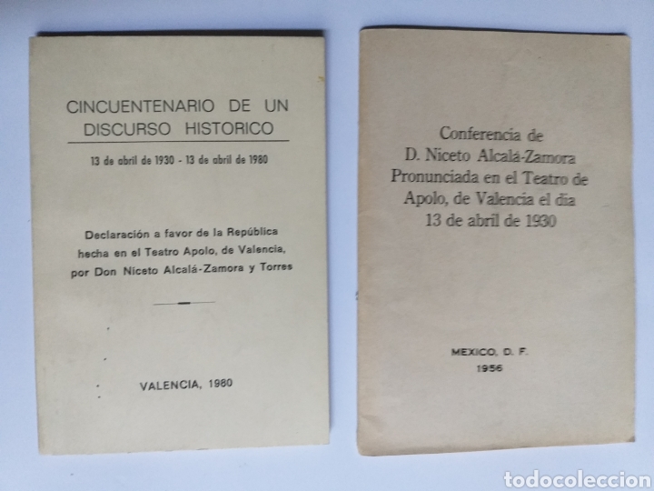 Libri di seconda mano: Cincuentenario de un discurso hist&oacute;rico. Conferencia de Niceto Acala Zamora . .Segunda Rep&uacute;blica