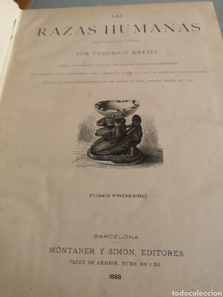Libros de segunda mano: Las razas humanas 1888 2 tomos - Foto 2