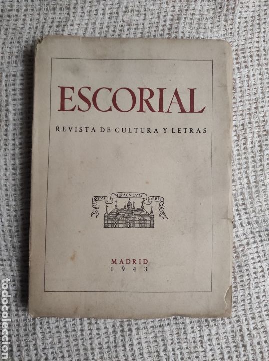 Second hand books: ESCORIAL REVISTA DE CULTURA Y LETRAS TOMO N&ordm; 36 MADRID 1943