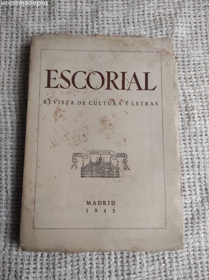 Second hand books: ESCORIAL REVISTA DE CULTURA Y LETRAS TOMO N&ordm; 27 MADRID 1943