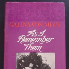 Libros de segunda mano: GALINA VON MECK AS I REMEMBER THEM RUSSIA GULAG REVOLUCIÓN RUSA HISTORIA. Lote 285617403