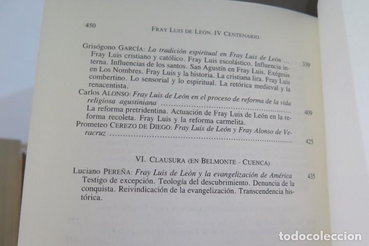 Libros de segunda mano: FRAY LUIS DE LEON. IV CENTENARIO. ACTAS CONGRESO. 1991 - Foto 5