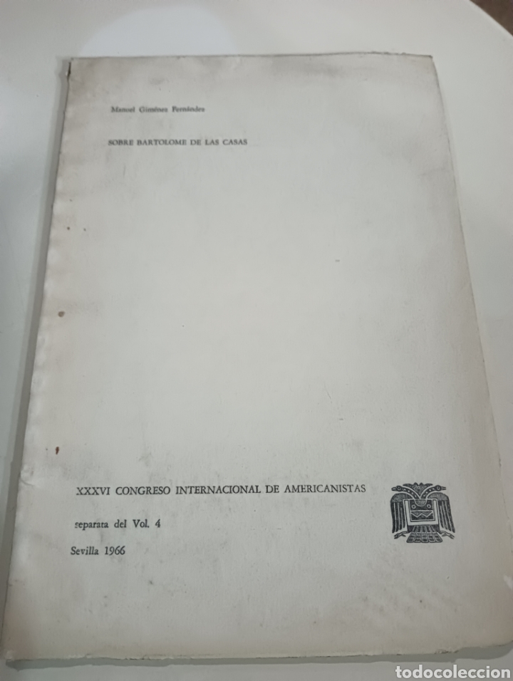 Libros de segunda mano: Sobre Bartolom&eacute; de las Casas - M. Gim&eacute;nez Fern&aacute;ndez 1966
