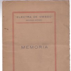 Libros de segunda mano: MEMORIA ELECTRA DE VIESGO. EJERCICIO DE 1945. Lote 348364868