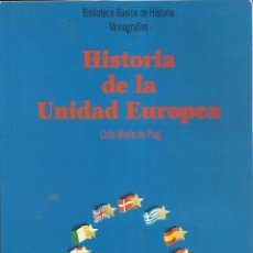 Libros de segunda mano: HISTORIA DE LA UNIDAD EUROPEA. LLUÍS Mª DE. BIBLIOTECA BASICA DE HISTORIA. MONOGRAFIAS. ANAYA - 1994. Lote 363031355