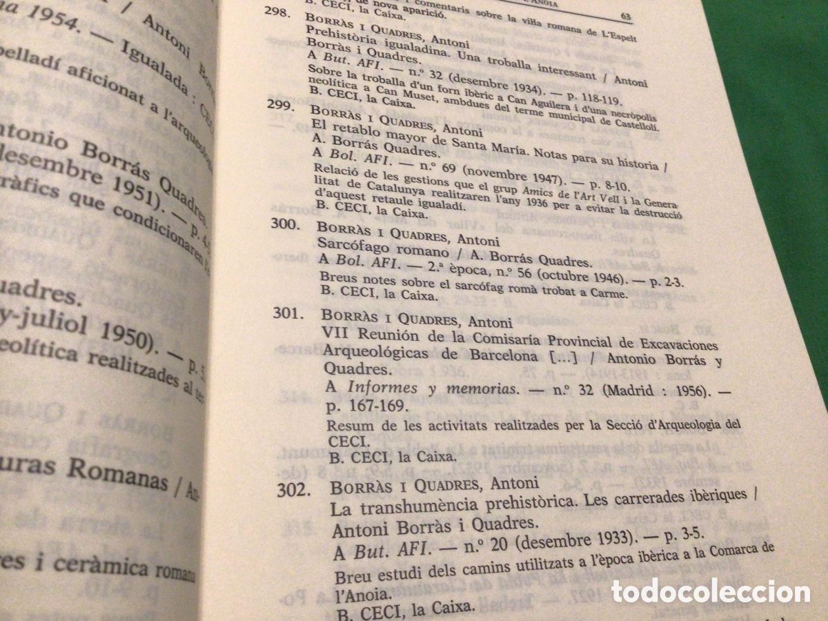Libros de segunda mano: BIBLIOGRAF&Iacute;A DE LA COMARCA DE L&rsquo;ANOIA - Foto 4