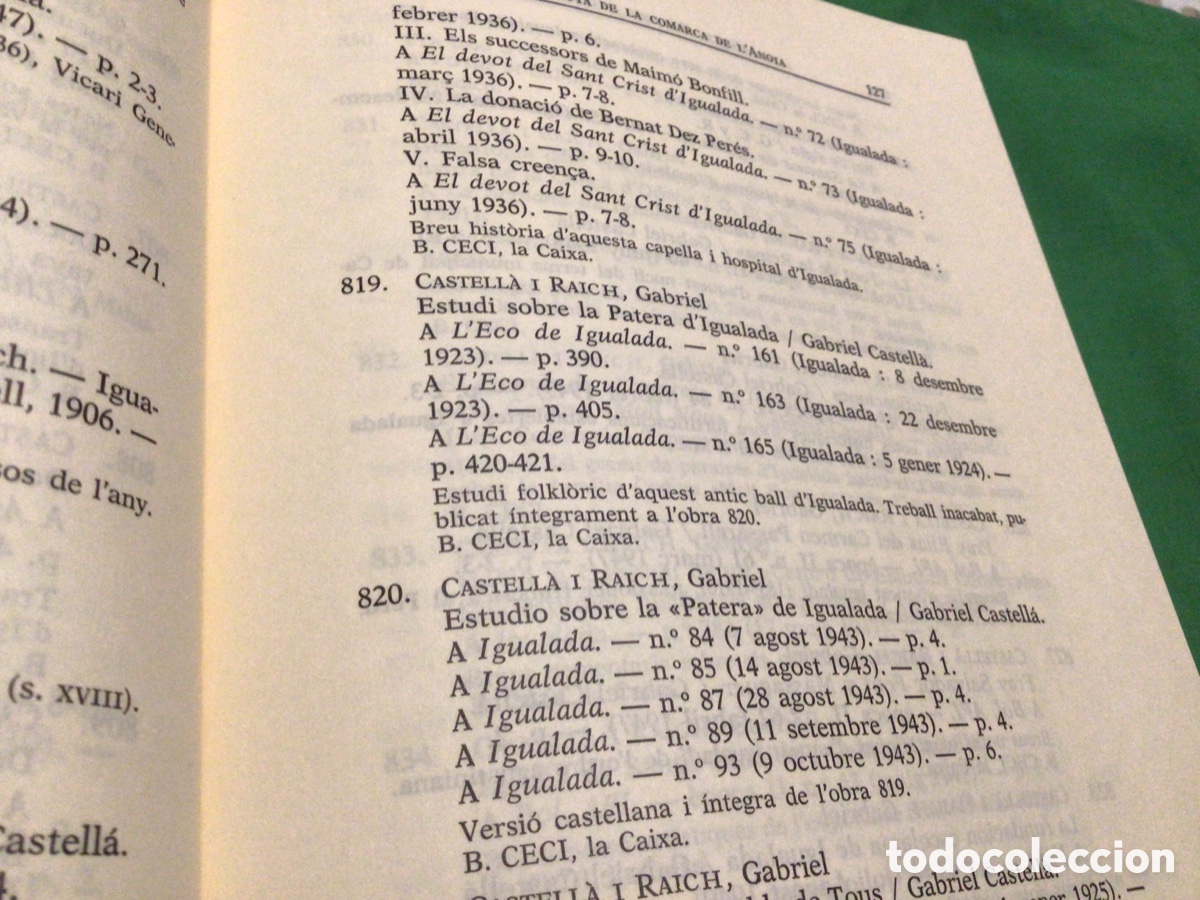 Libros de segunda mano: BIBLIOGRAF&Iacute;A DE LA COMARCA DE L&rsquo;ANOIA - Foto 6