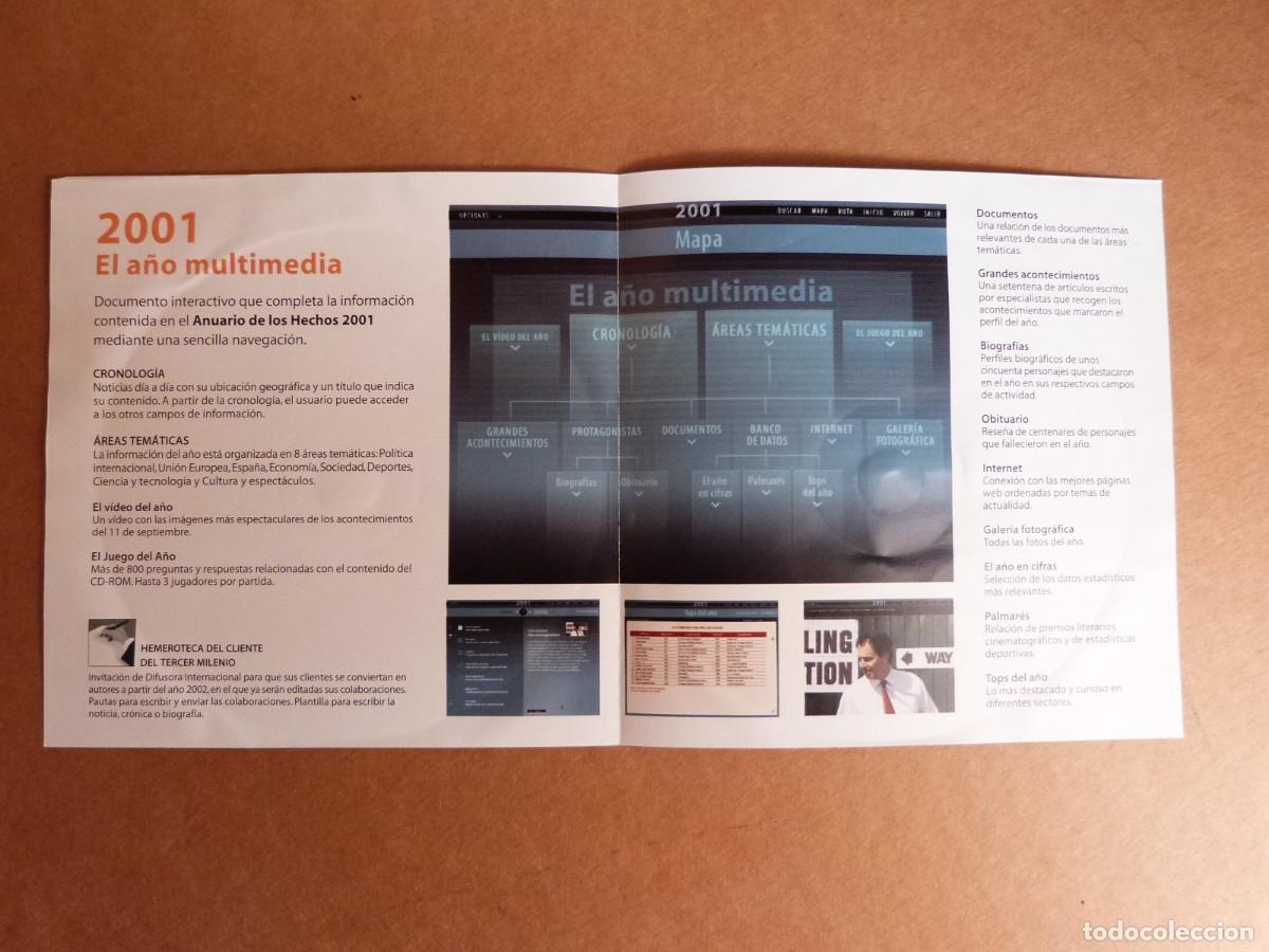 Libros de segunda mano: Complemento al libro Anuario de los Hechos 2001 CD Rom El a&ntilde;o multimedia - Difusora Internacional - Foto 3