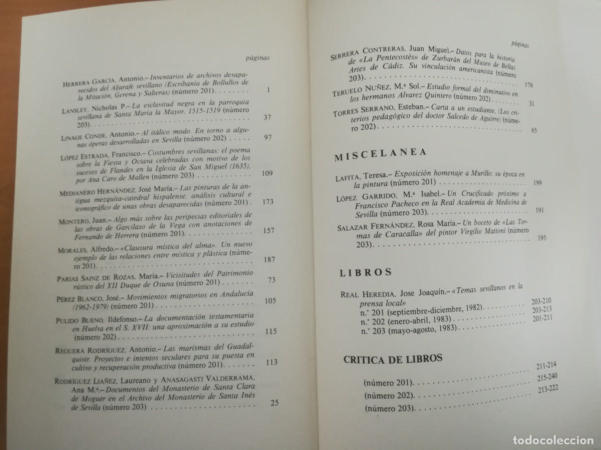 Libros de segunda mano: ARCHIVO HISPALENSE. LOTE DE 4 TOMOS. - Foto 8