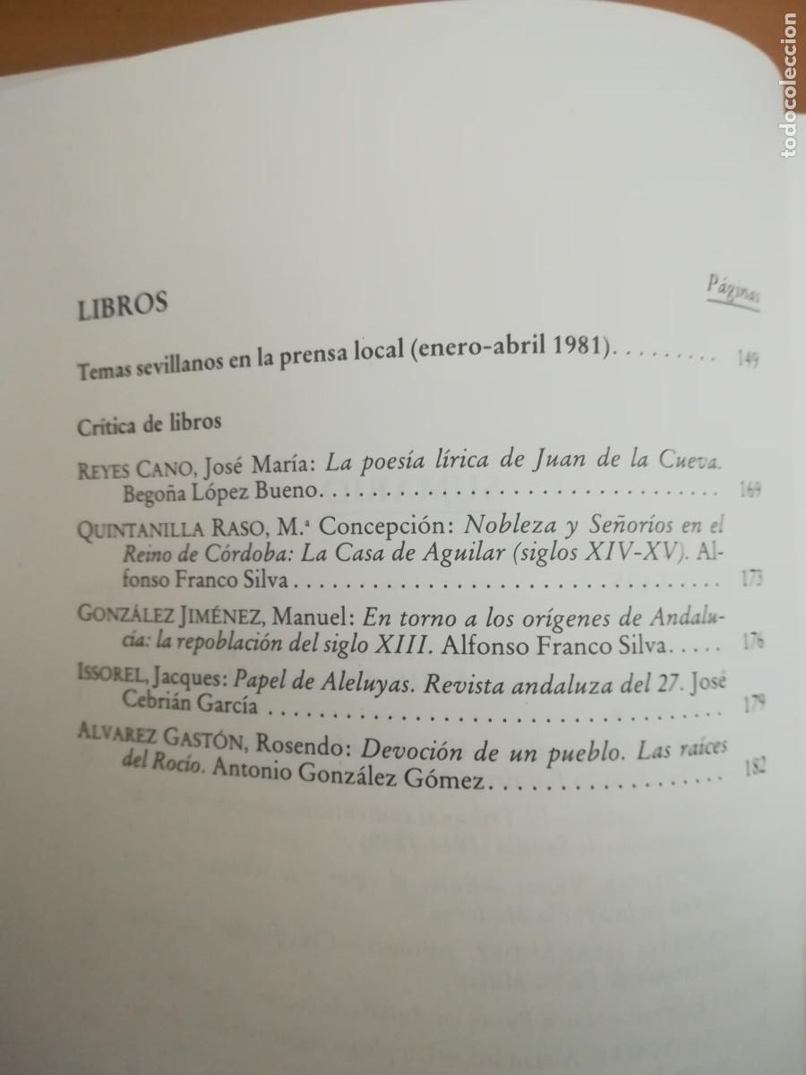 Libros de segunda mano: ARCHIVO HISPALENSE. LOTE DE 4 TOMOS. - Foto 17