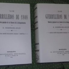 Libros de segunda mano: LOS GUERRILLEROS DE 1808.GUERRA INDEPENDENCIA.RODRIGUEZ-SOLIS 1895.(2 VOL.)ED.ORBIGO, 2009 FACSÍMIL.. Lote 394976814