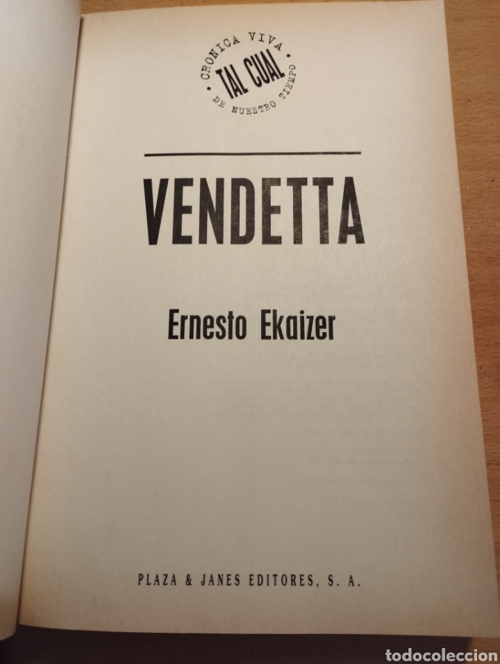 Libros de segunda mano: VENDETTA (ERNESTO EKAIZER) - Foto 2