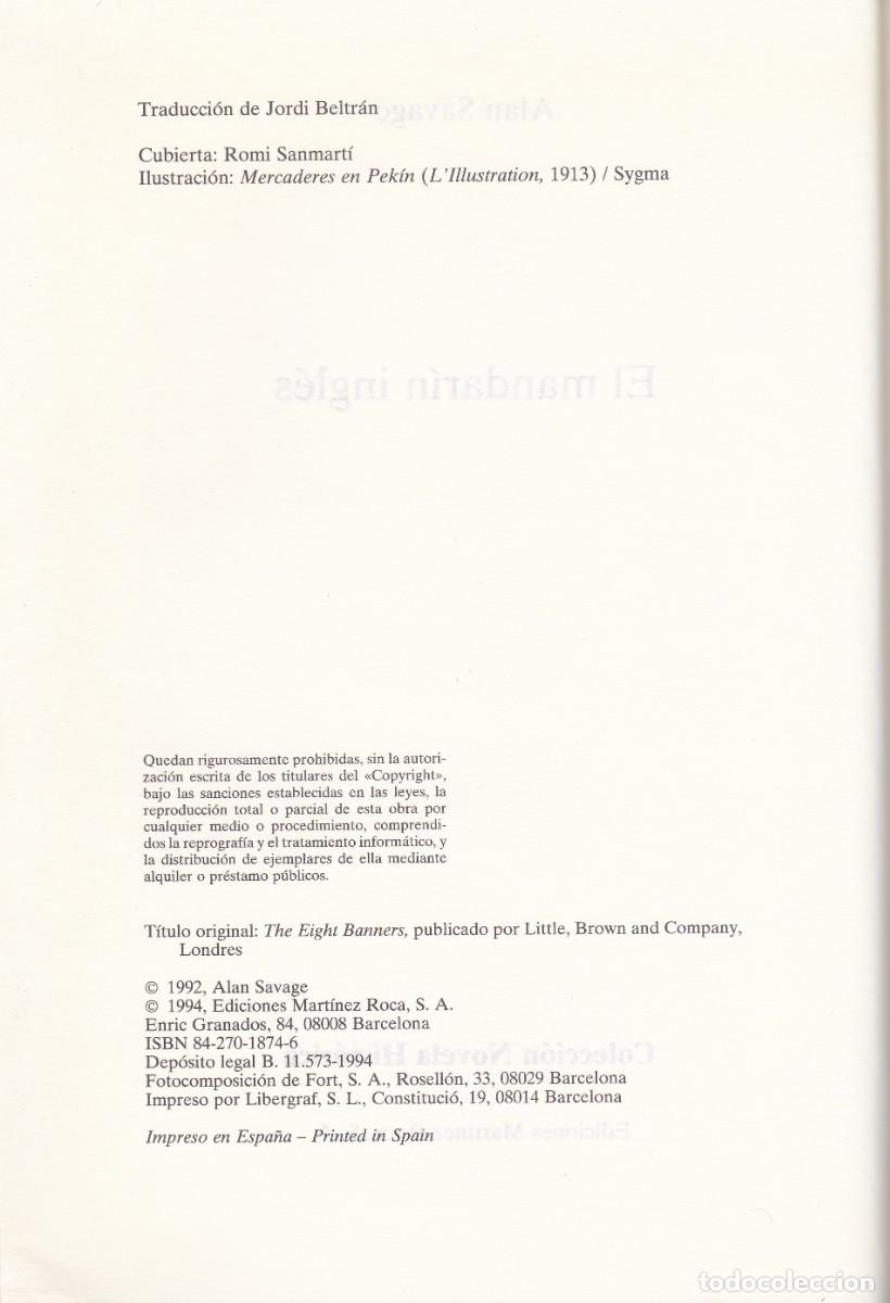 Libros de segunda mano: El mandar&iacute;n ingl&eacute;s. Alan Savage. - Foto 2