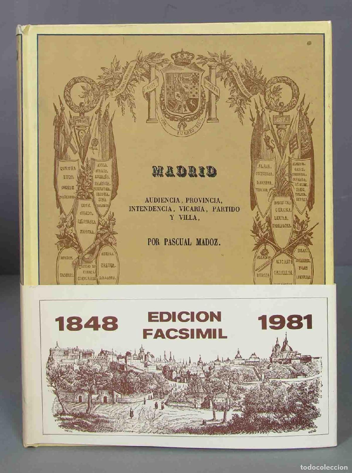 Libros de segunda mano: MADRID. AUDIENCIA, PROVINCIA, INTENDENCIA, VICARIA, PARTIDO Y VILLA. MADOZ. FACSIMIL
