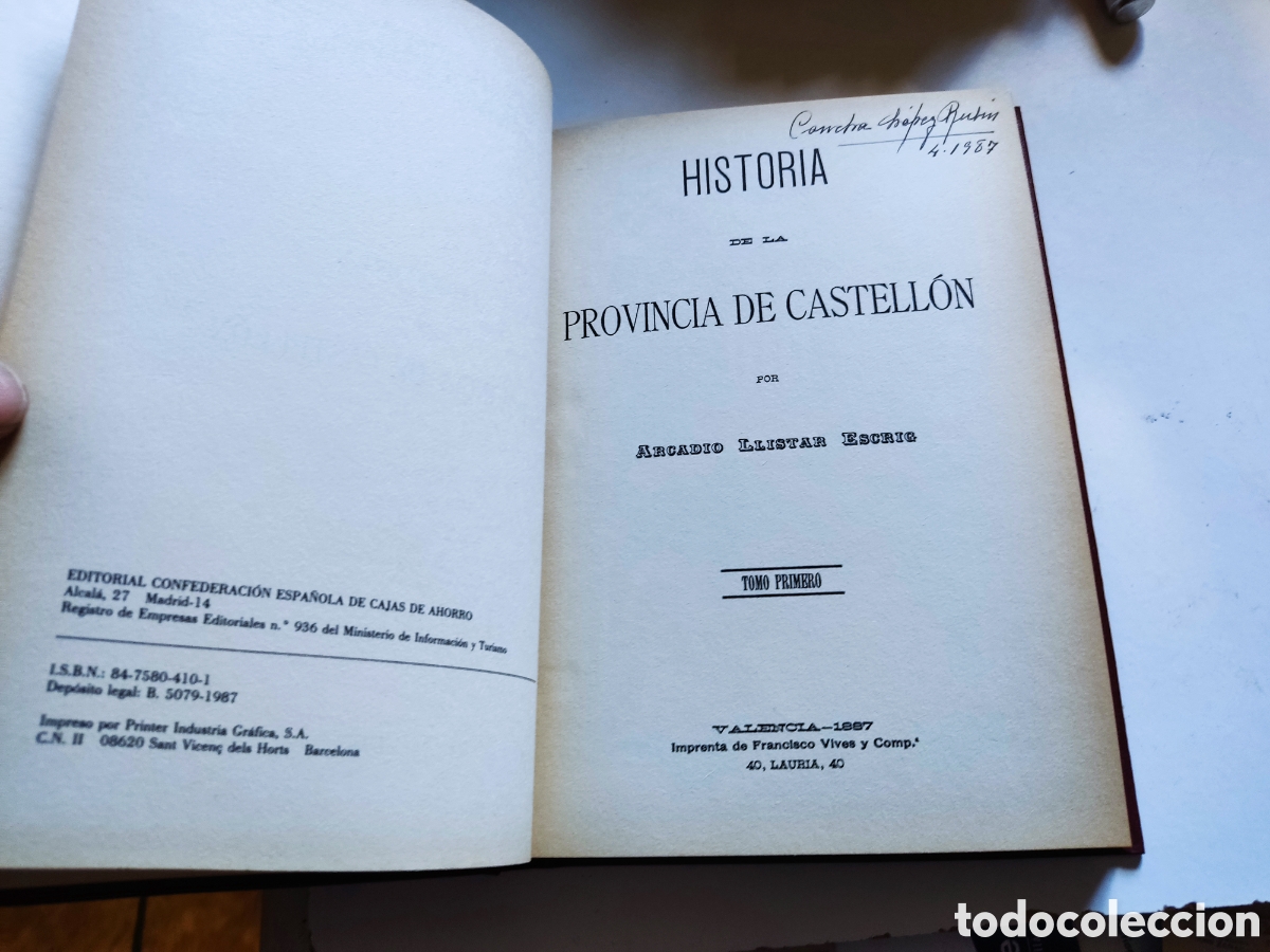 Libros de segunda mano: Libro historia de Castell&oacute;n, Arcadio llistar escrig - Foto 3