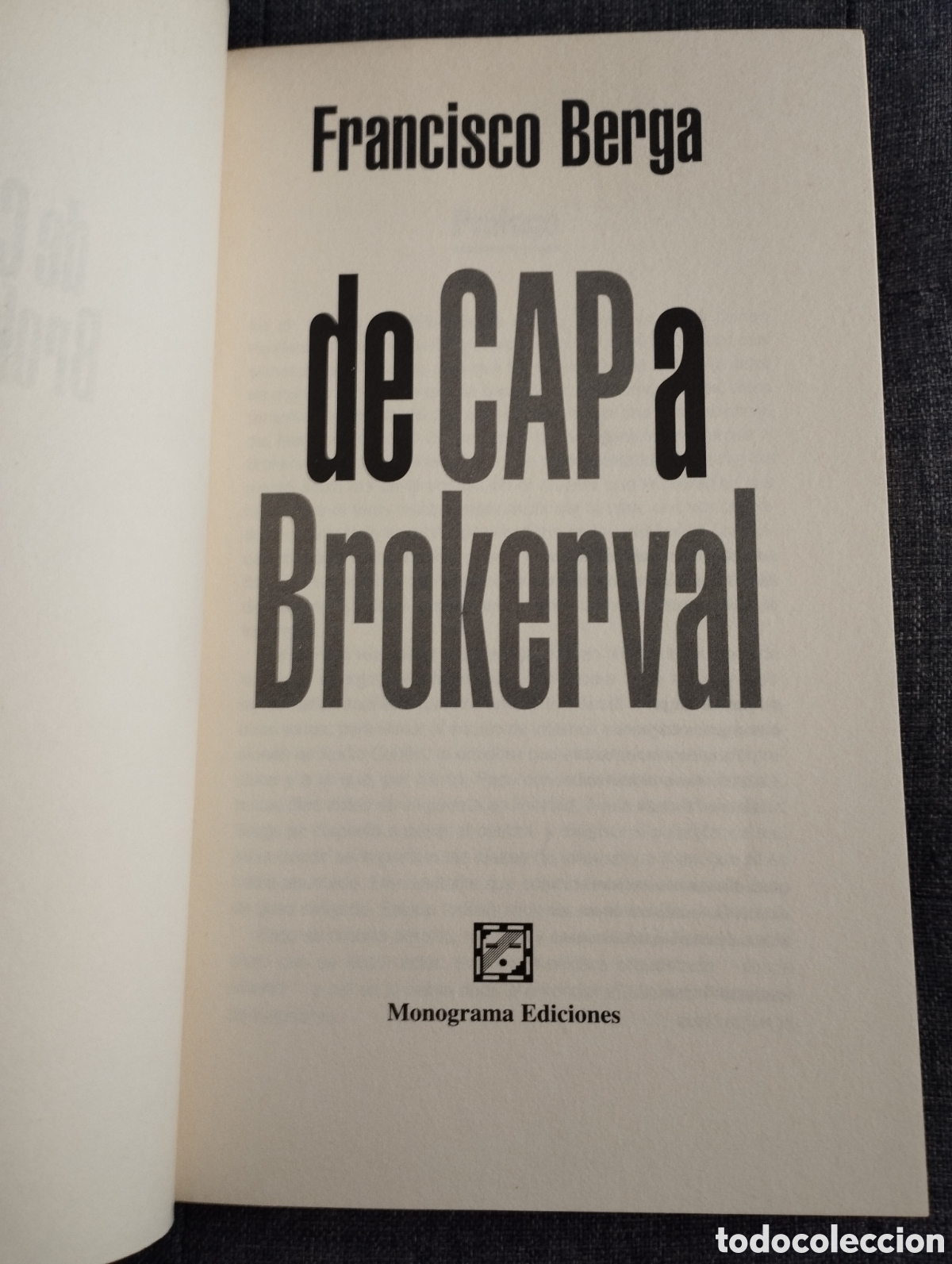 Libros de segunda mano: DE CAP A BROKERVAL (FRANCISCO BERGA) - Foto 2