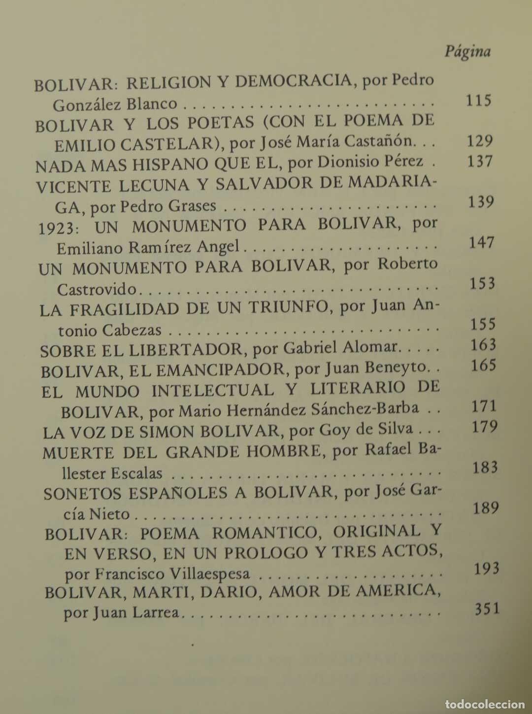Libros de segunda mano: P&aacute;ginas espa&ntilde;olas sobre Sim&oacute;n Bol&iacute;var - Foto 3