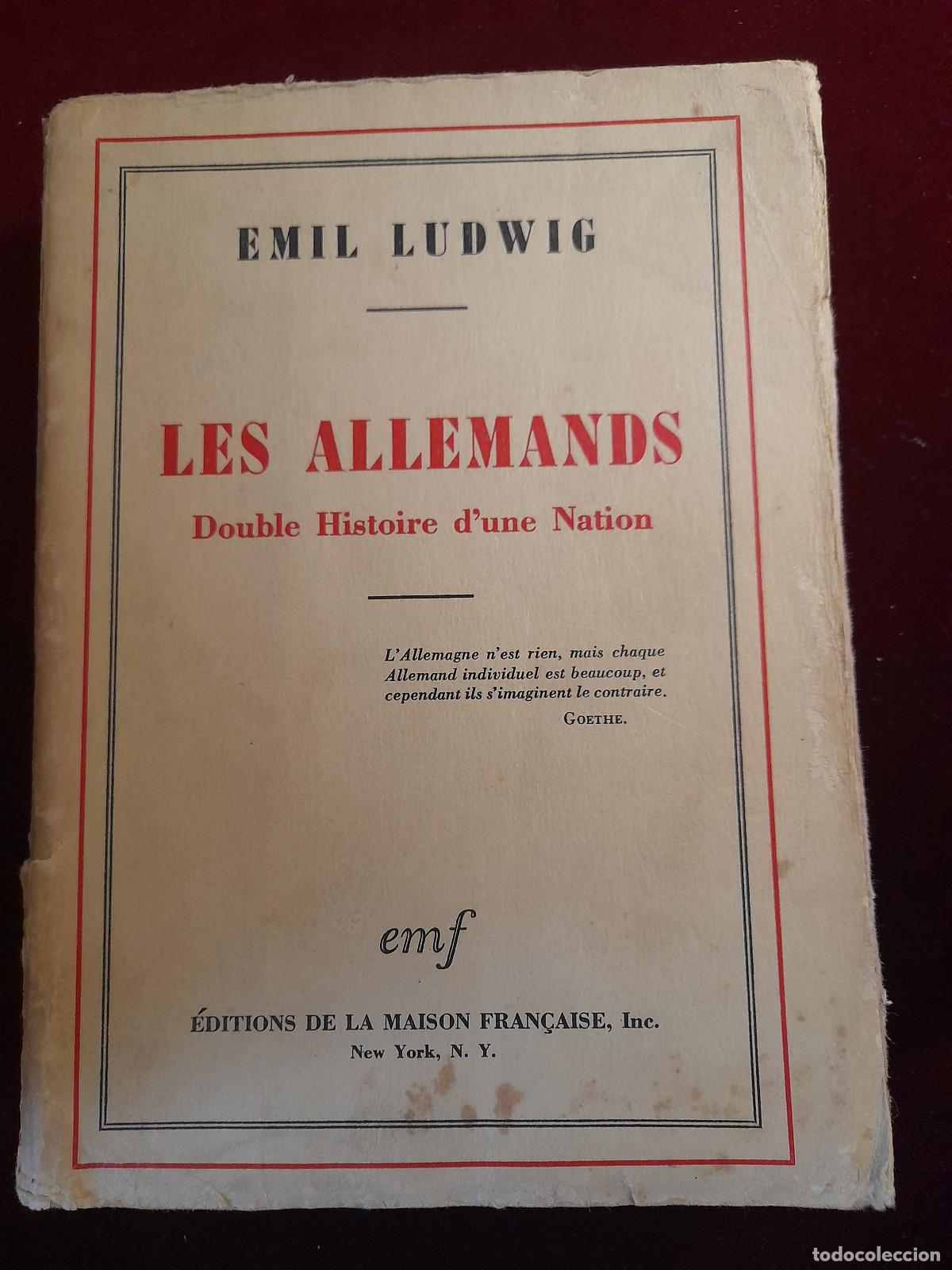 Second hand books: LES ALLEMANDS. Emil Ludwig. E.M.F. 1941