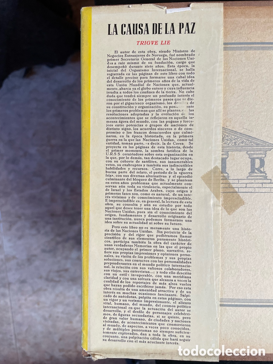 Libros de segunda mano: La causa de la paz. Trigve Lye - Foto 2
