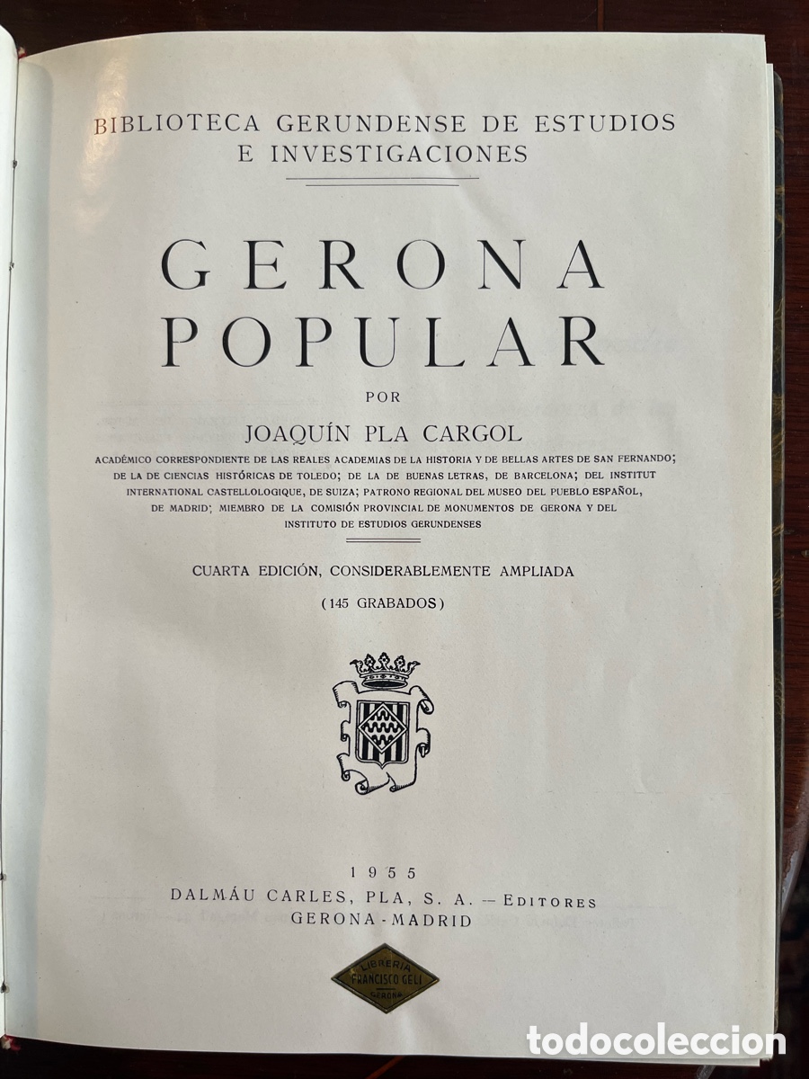 Libros de segunda mano: GERONA POPULAR, de Joaqu&iacute;n Pla Cargol. - Foto 2