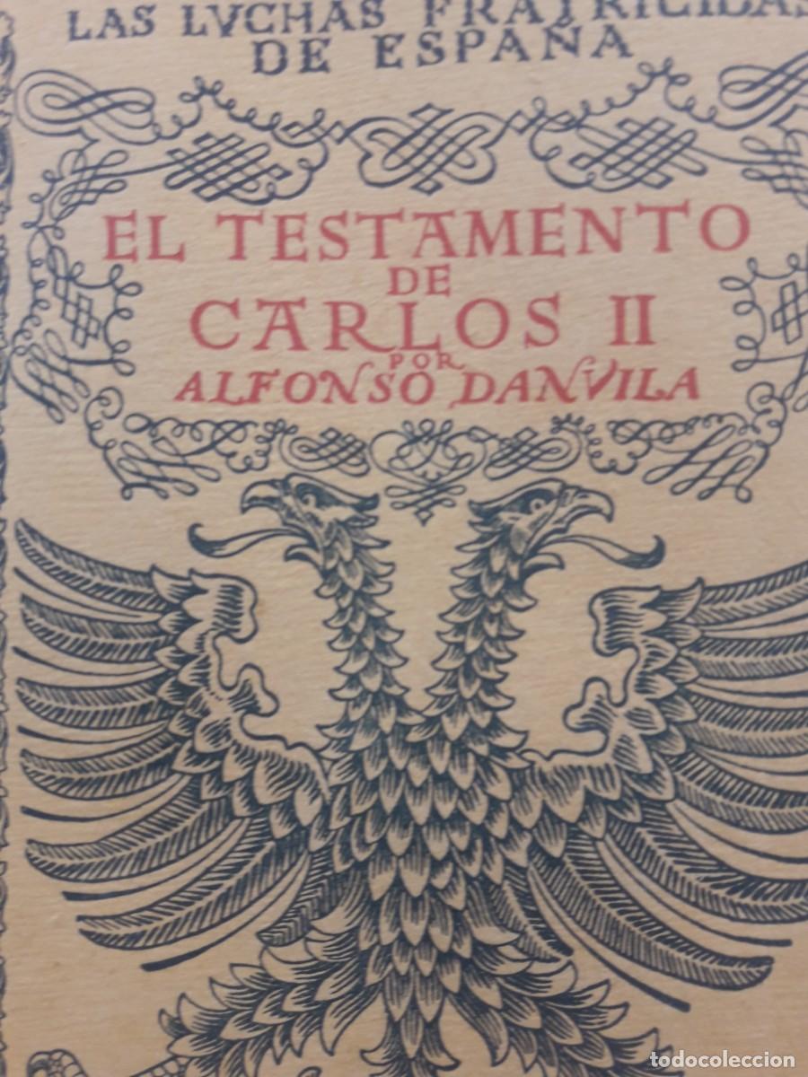 Libros de segunda mano: el testamento de Carlos II Alfonso D&aacute;nvila - Foto 1
