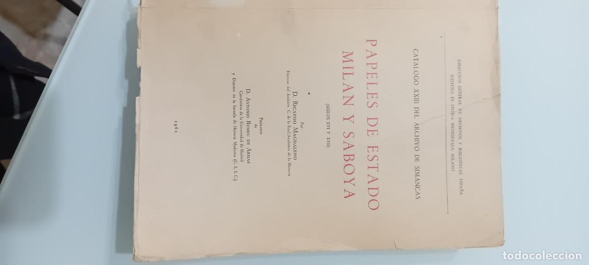 Libros de segunda mano: PAPELES DE ESTADO MILAN Y SABOYA - Foto 1