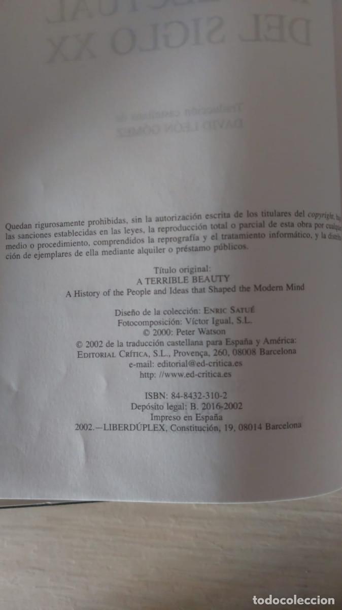 Libros de segunda mano: Historia Intelectual del Siglo XX - Peter Watson - Foto 3