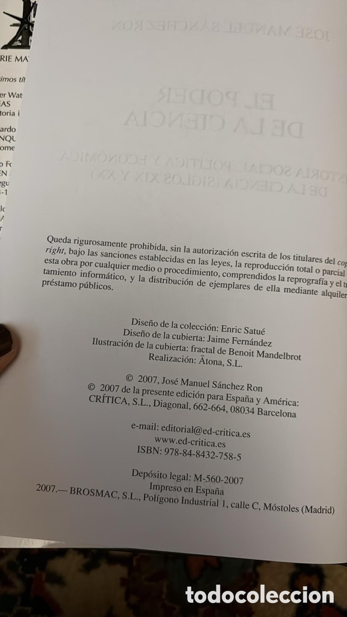 Libros de segunda mano: EL PODER DE LA CIENCIA. Jos&eacute; Manuel S&aacute;nchez Ron - Foto 5