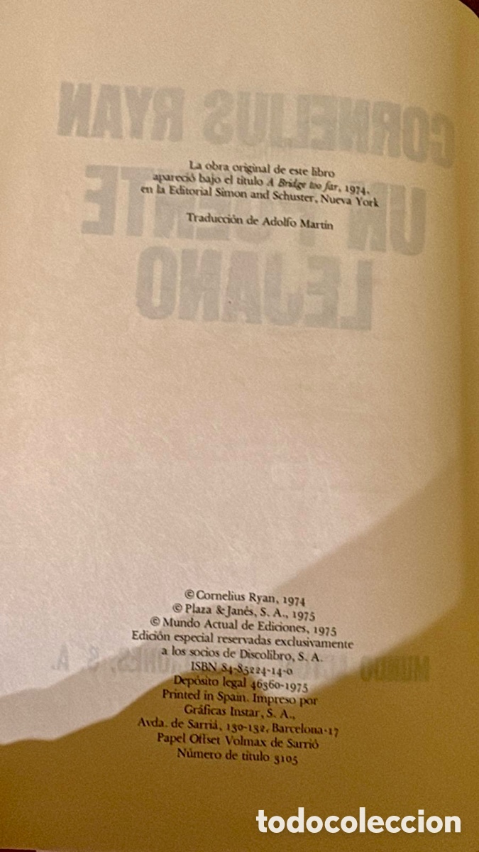 Libros de segunda mano: Un puente lejano. Cornelius Ryan - Foto 5