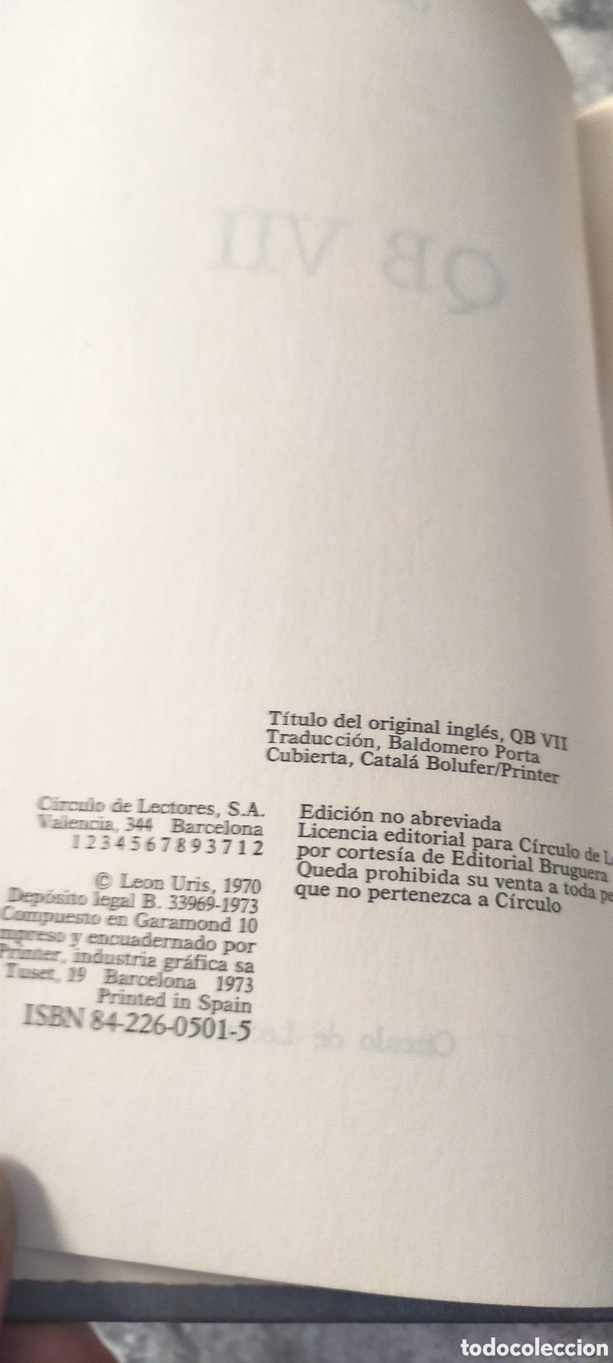Libros de segunda mano: Libro QB VII / Le&oacute;n Uris/ Circulo de lectores - Foto 5
