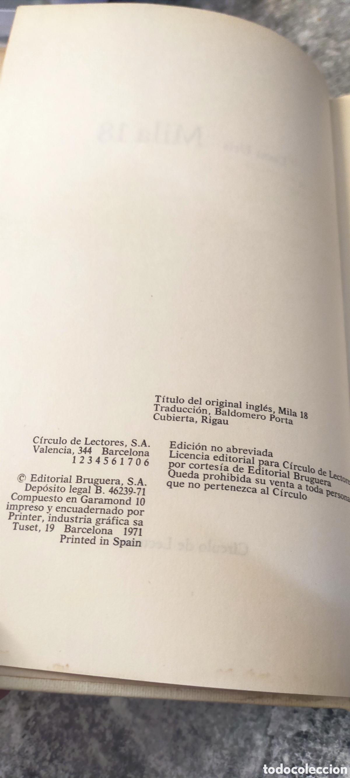 Libros de segunda mano: Libro MILLA 18 LE&Oacute;N URIS/ CIRCULO DE LECTORES - Foto 6
