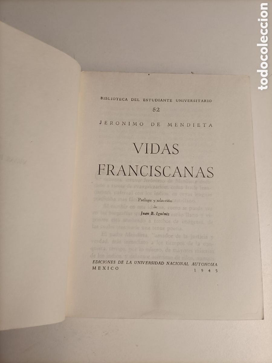 Libros de segunda mano: Vidas franciscanas. Jer&oacute;nimo de Mendieta - Foto 7