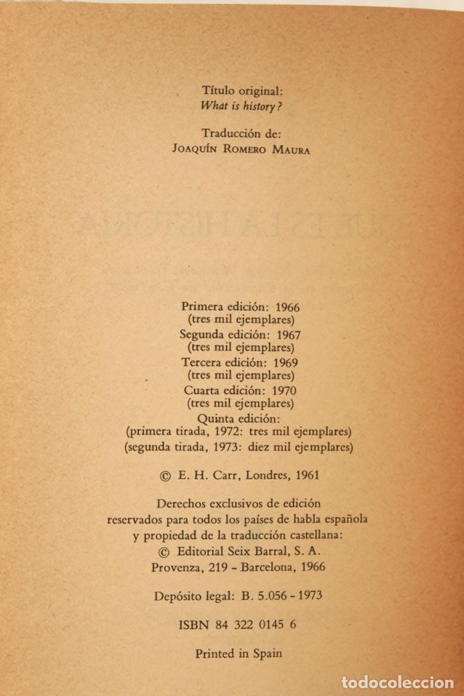 Libros de segunda mano: &iquest;Qu&eacute; es la historia? - E. H. Carr - Foto 4